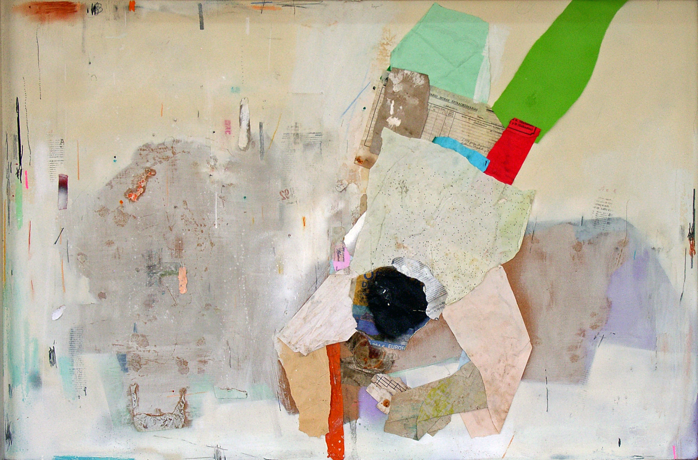 <em>Guerrillero</em>Mixed technique and collage. 100 x 150cm 2010